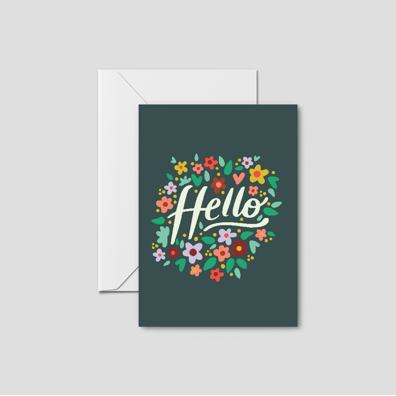 Blooming Heart Boxed Set - Green Tones (8 Assorted Designs)