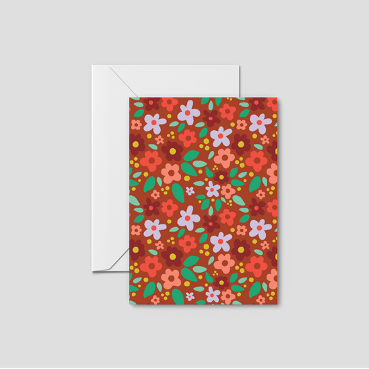 Mini Periwinkle Pattern Greeting Card