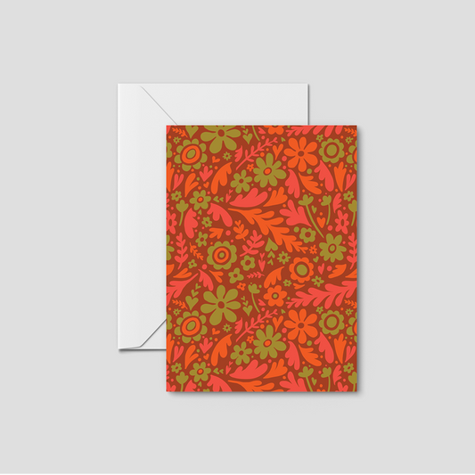 Northern Spring Floral Pattern Greeting Card